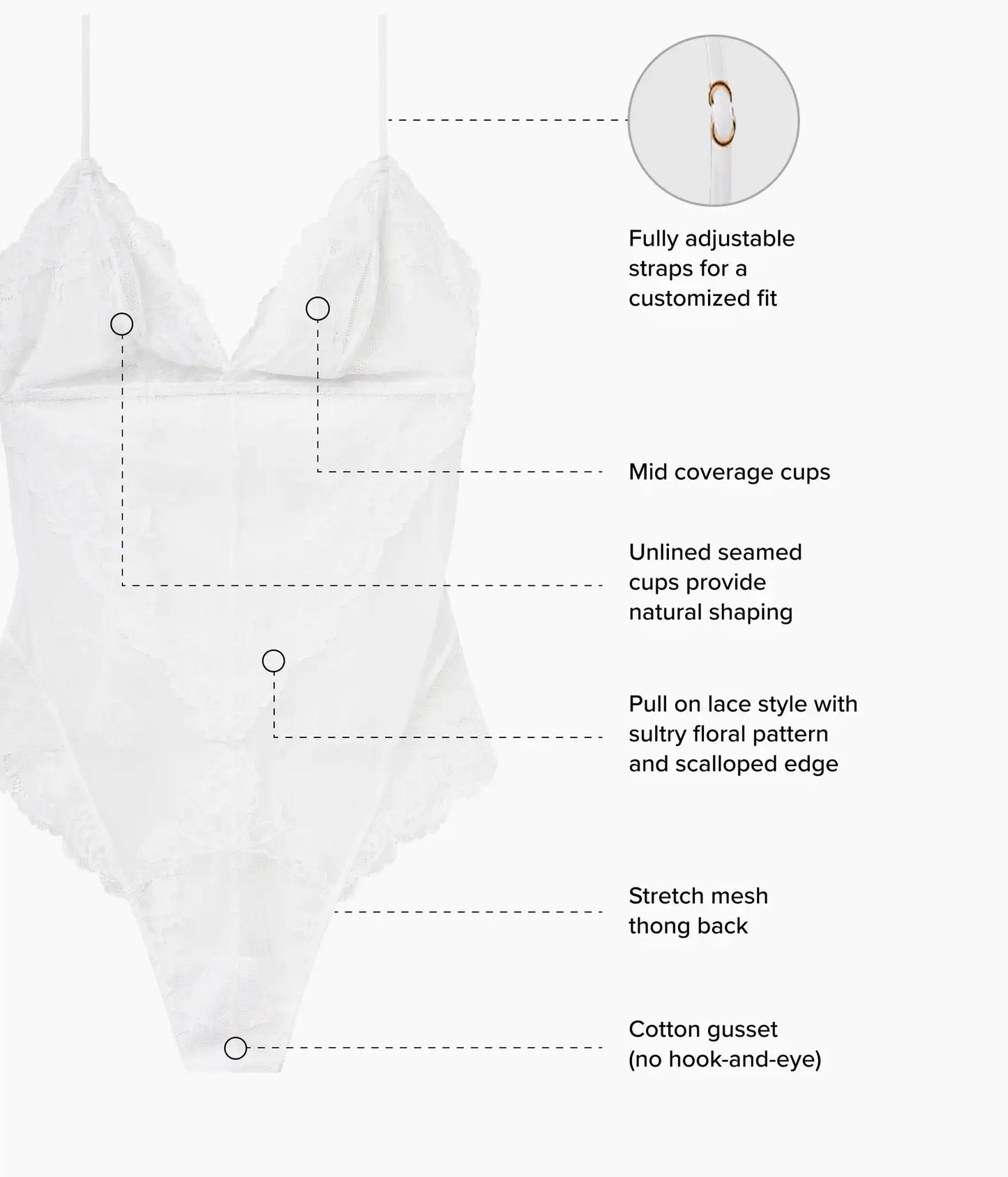 Vivid Attraction Bodysuit: White