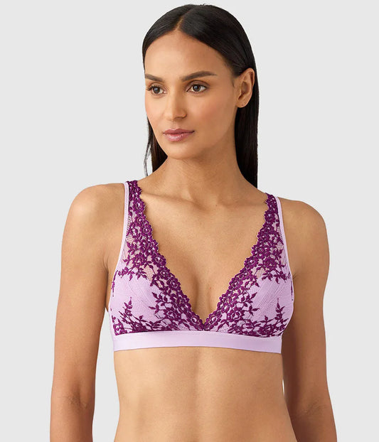 Embrace Lace® Wire Free Bralette: Lavender Sage/Dark Purple