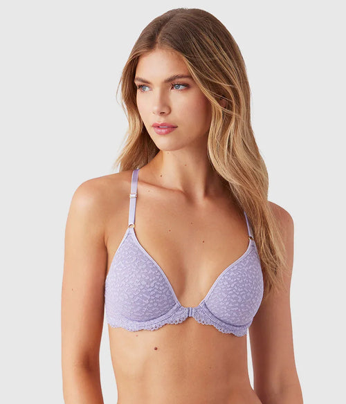 Untamed Front Close T-Shirt Bra: Lavender Gray