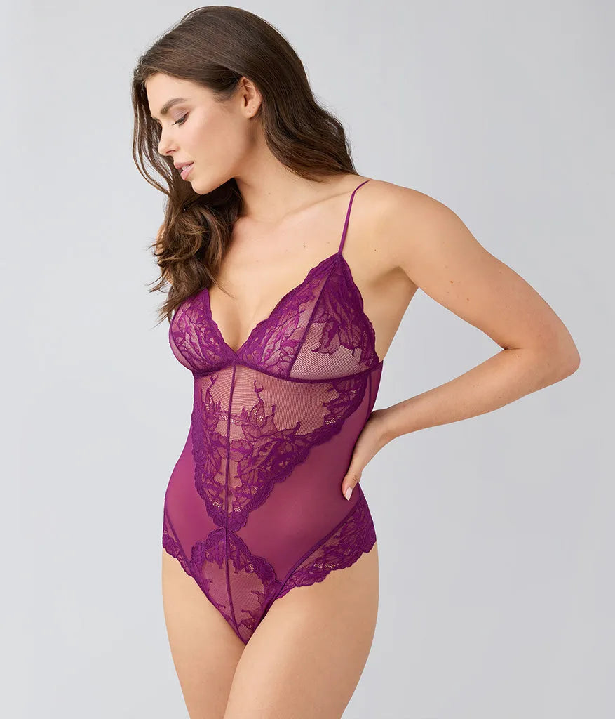 Vivid Attraction Bodysuit: Dark Purple