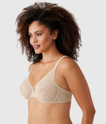 Halo Lace Underwire Bra: Sand
