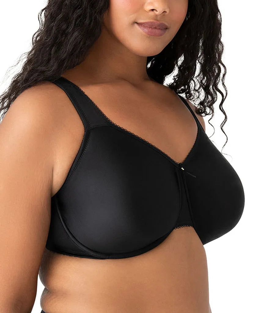 Basic Beauty Full Figure Seamless Underwire Bra: Black