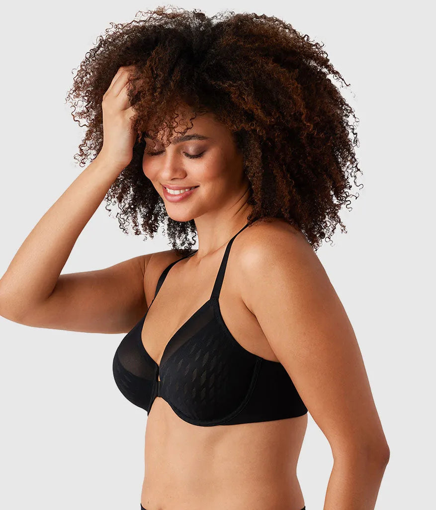 Elevated Allure Front Close Underwire Bra: Black