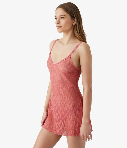 Lace Kiss Chemise: Slate Rose