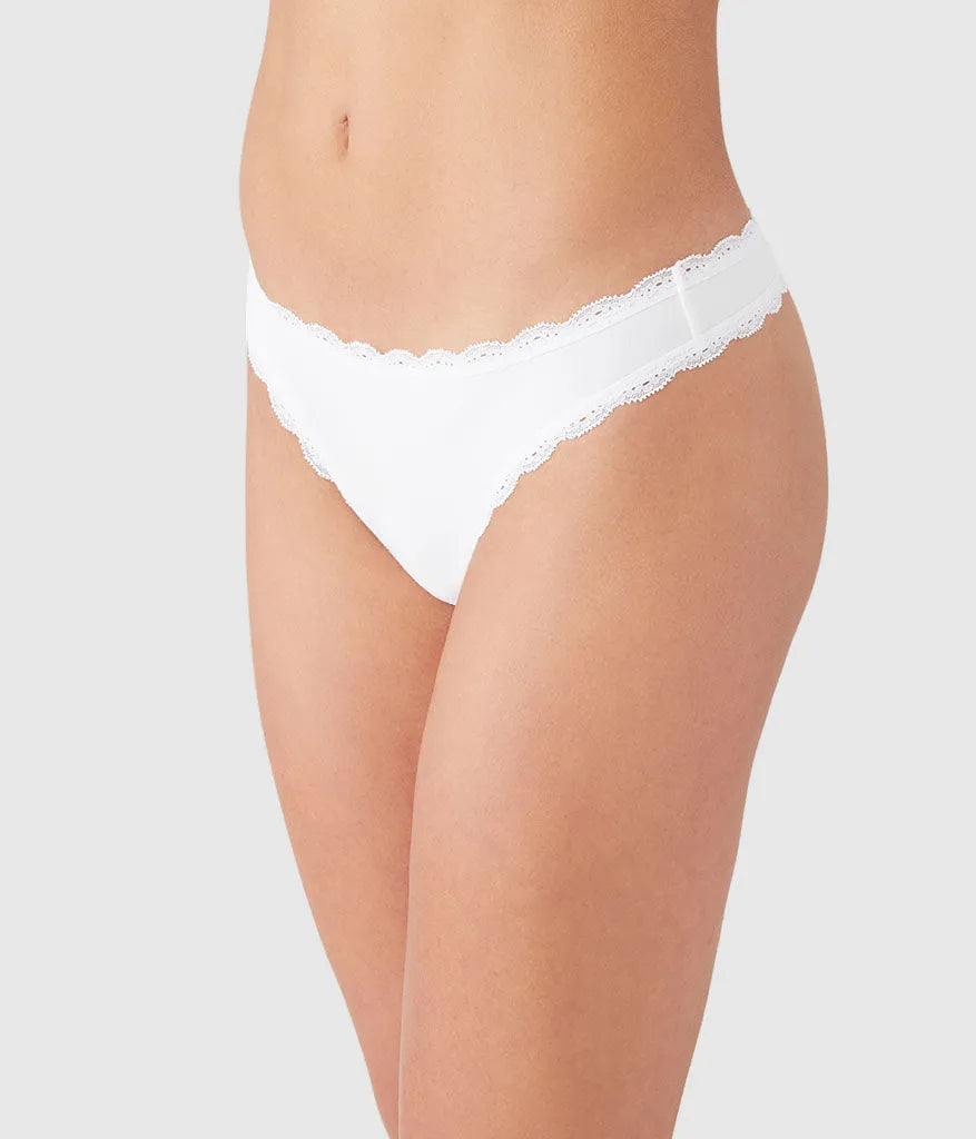 Inspired Eyelet Thong: White
