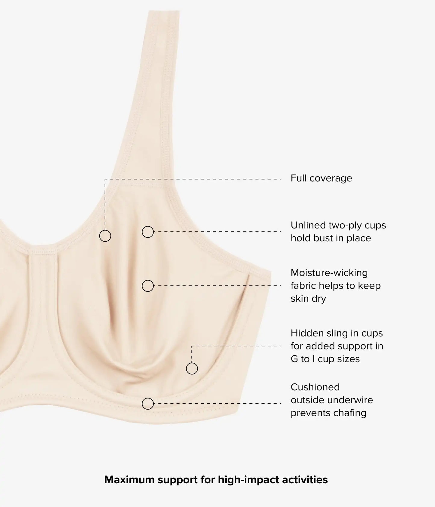 Simone Sport Underwire Bra: Sand
