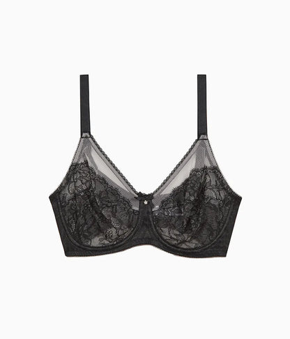 Retro Chic Full Figure Underwire Bra: Black
