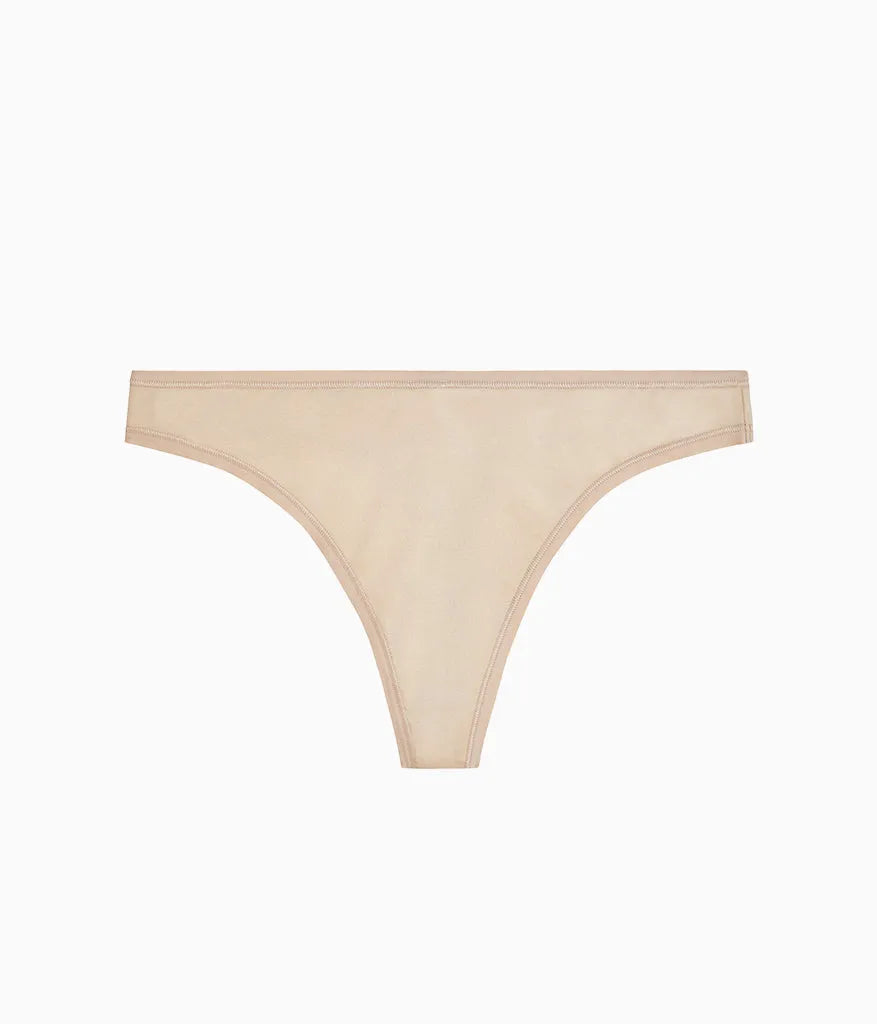Understated Cotton Thong: Sand