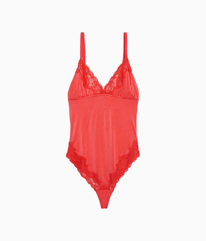 Always Composed Bodysuit: Hibiscus
