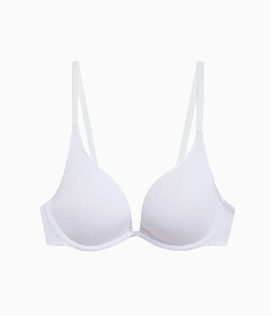 Cotton To A Tee Plunge T-Shirt Bra: White