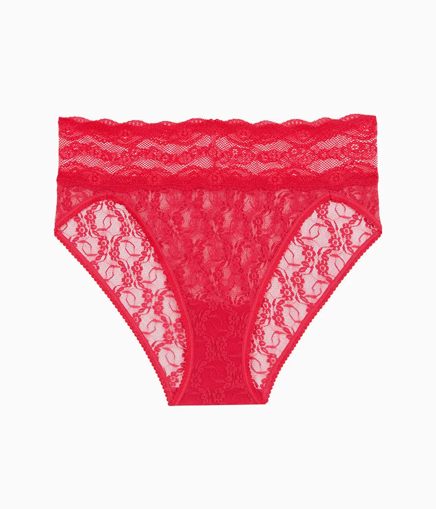 Lace Kiss Hi-Leg: Crimson Red