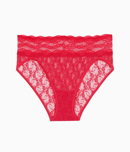 Lace Kiss Hi-Leg: Crimson Red