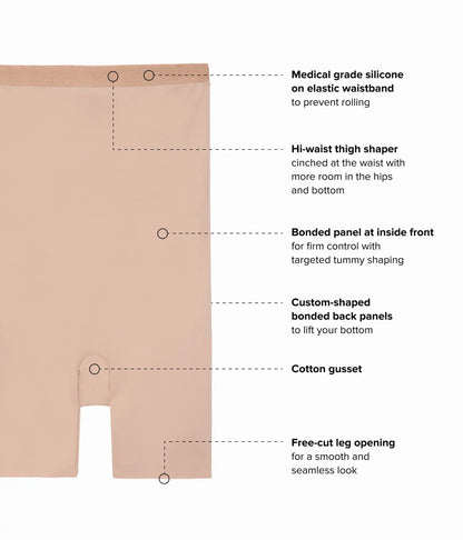 Shape Revelation® Hourglass Hi-Waist Thigh Shaper: Praline
