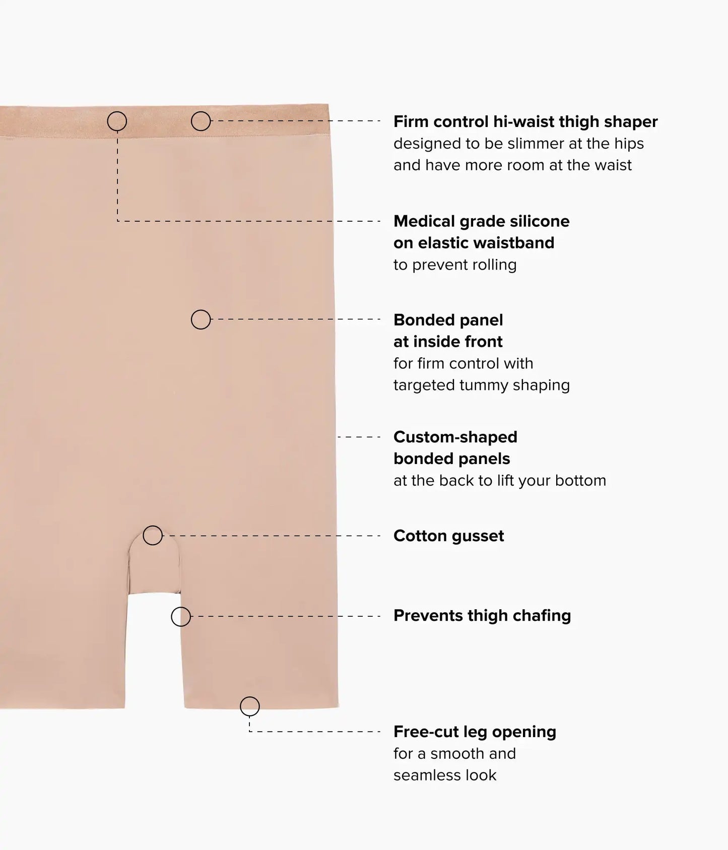 Shape Revelation® Straight Hi-Waist Thigh Shaper: Praline