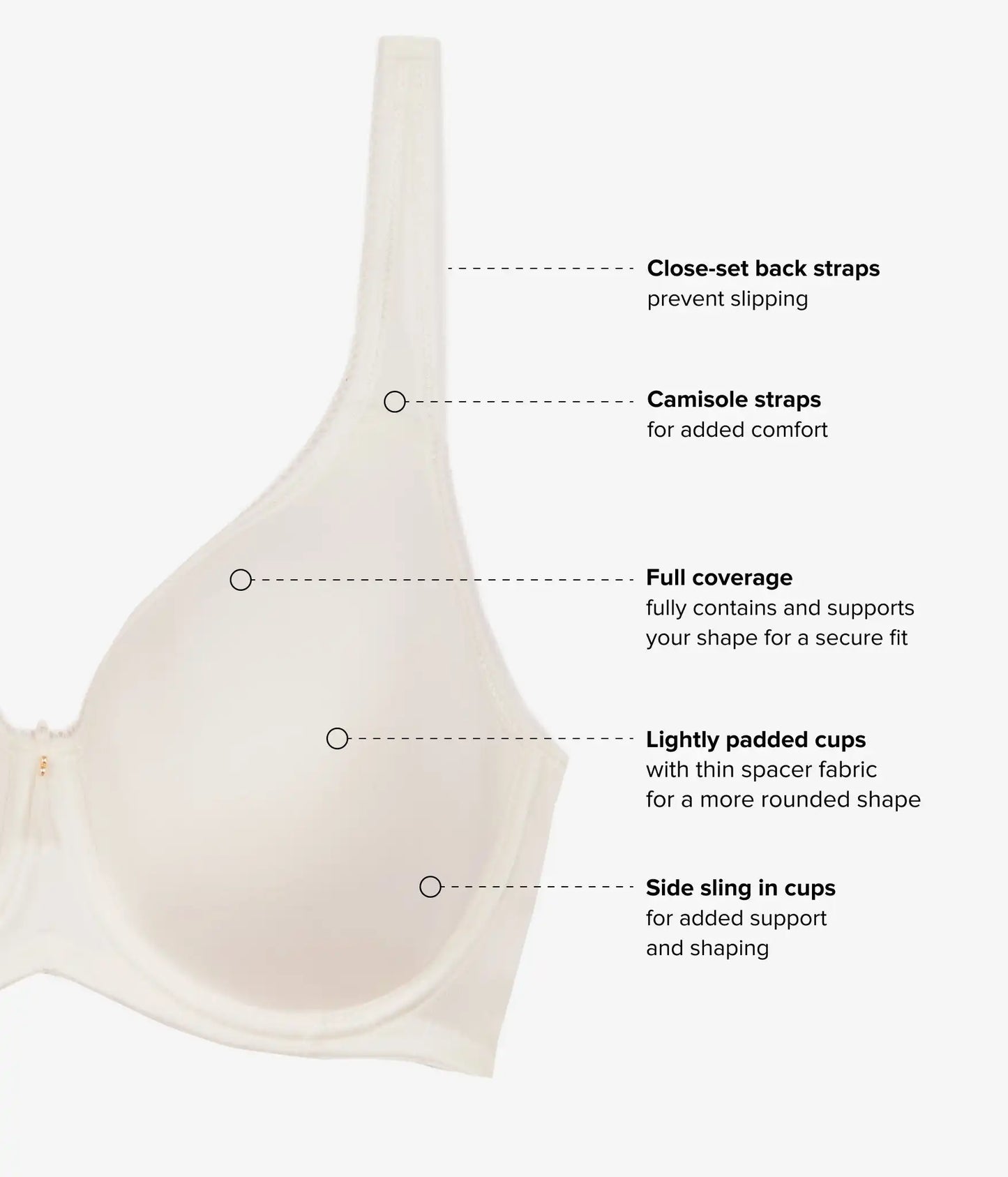 Basic Beauty Spacer Underwire T-Shirt Bra: Ivory