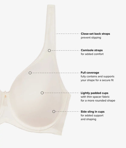 Basic Beauty Spacer Underwire T-Shirt Bra: Ivory