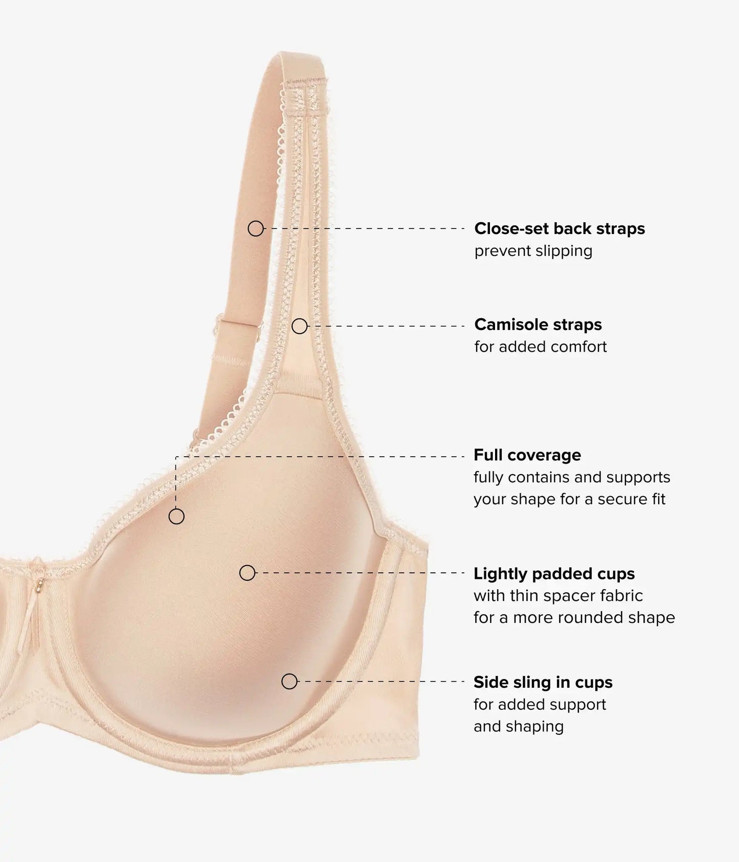 Basic Beauty Spacer Underwire T-Shirt Bra: Sand