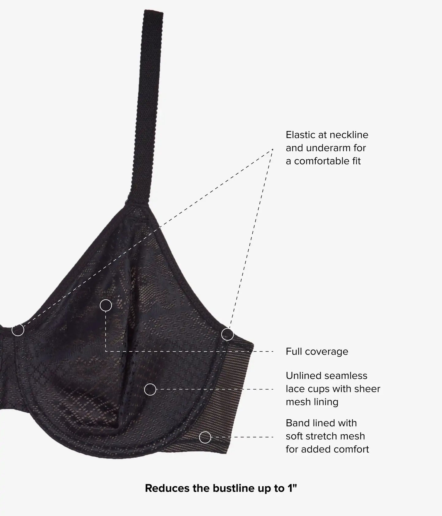 Visual Effects Minimizer Bra: Black