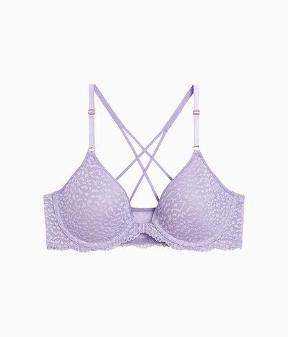 Untamed Front Close T-Shirt Bra: Lavender Gray