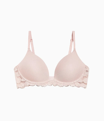Feeling Famous Wire Free Push Up Bra: Rose Smoke/White