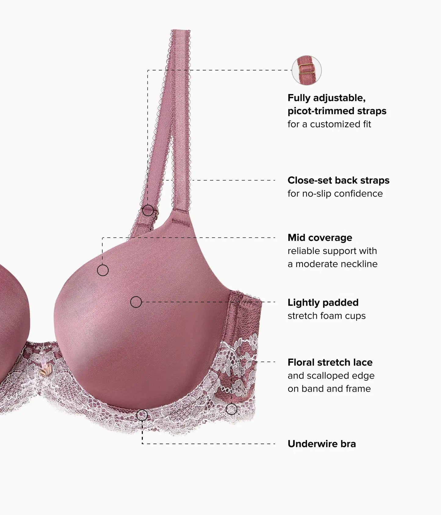 Modern Affair T-Shirt Bra: Rose Brown/Cradle Pink