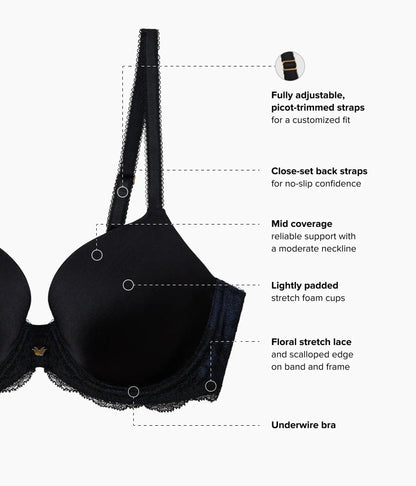 Modern Affair T-Shirt Bra: Night Sky/Black