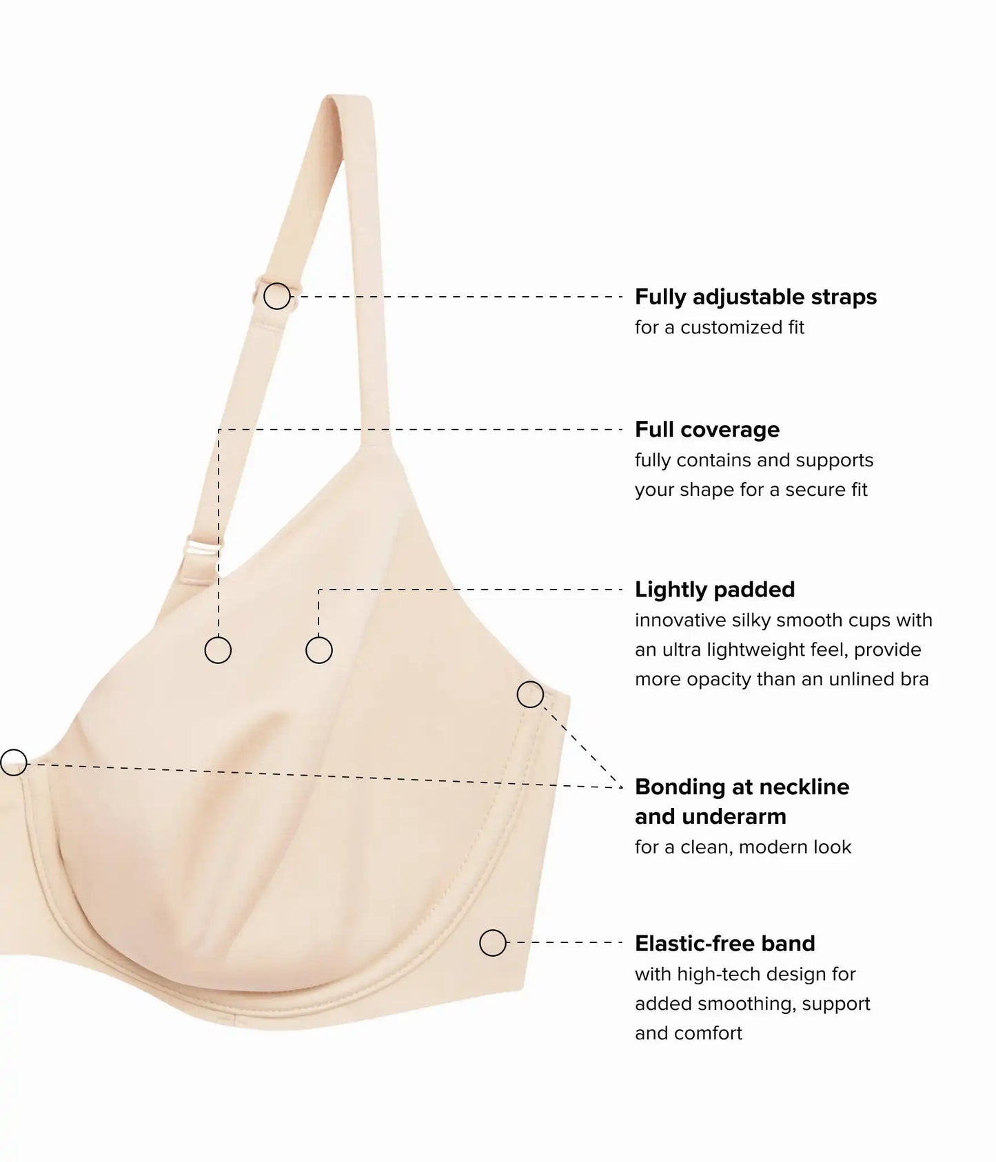 Sleek Standard Underwire Bra: Sand