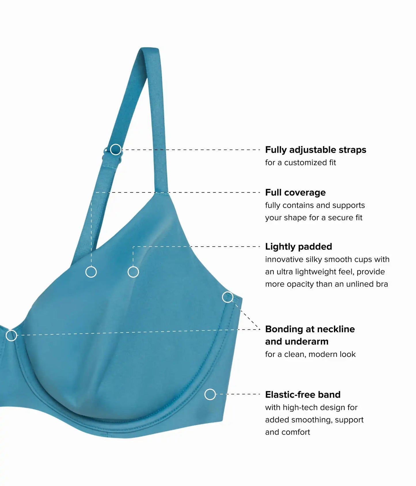 Sleek Standard Underwire Bra: Brittany Blue