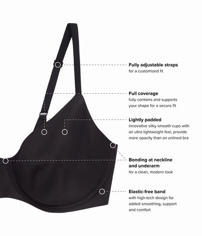Sleek Standard Underwire Bra: Black