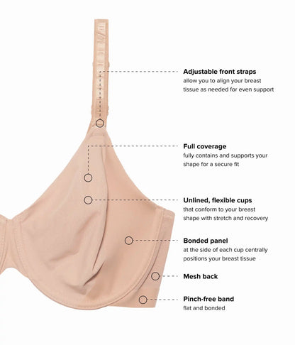 Shape Revelation® Uneven Underwire Bra: Praline
