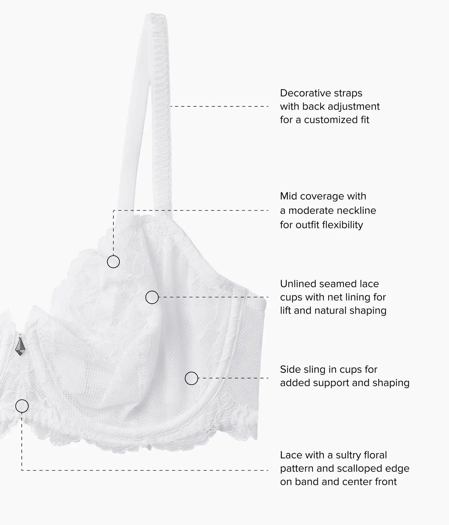 Vivid Attraction Underwire Bra: White